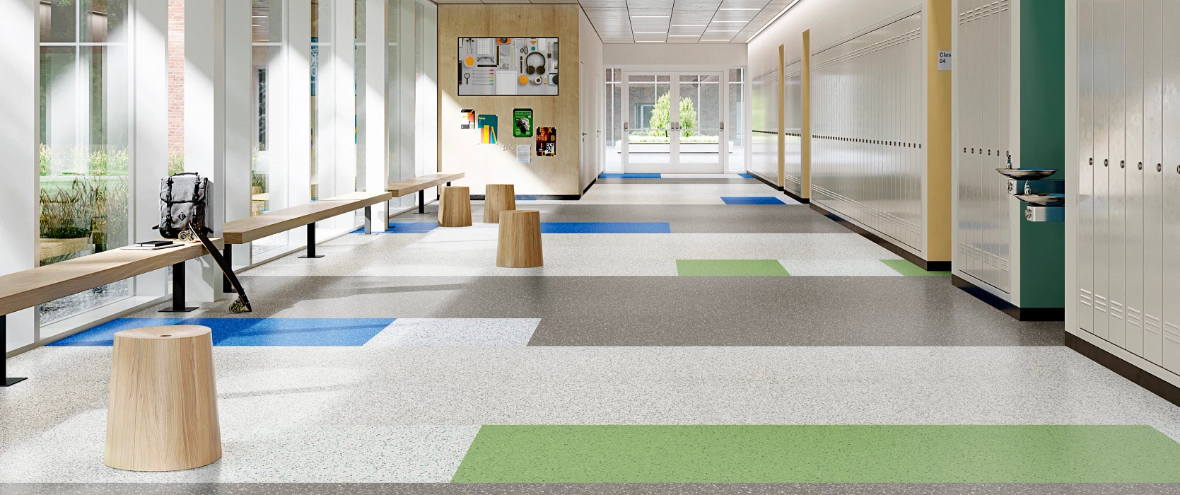 Commercial carpet tile installation