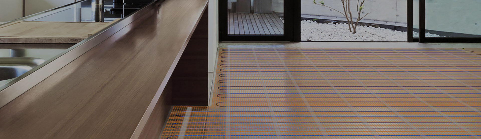 Heated tile floor installation